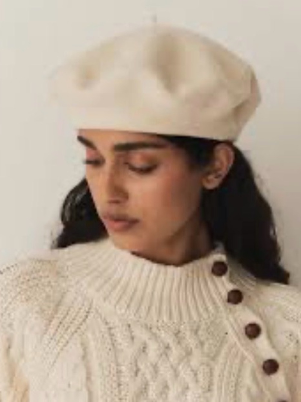 Doen Cream Wool Beret